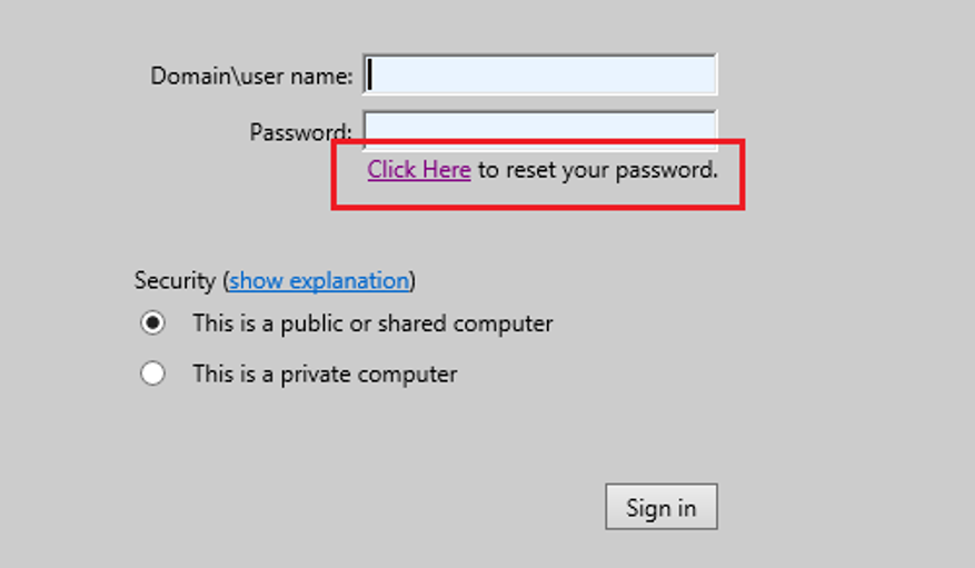 Password via. Change password. ESR-200 change-expired-password. Alter password. Password expired message.
